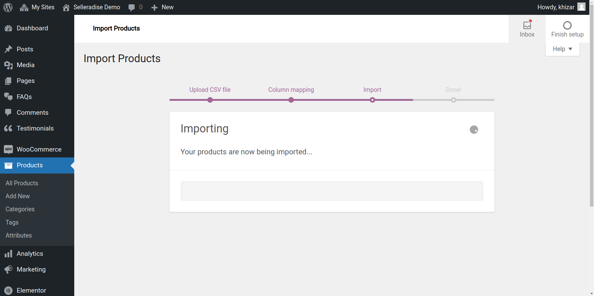 Running importer